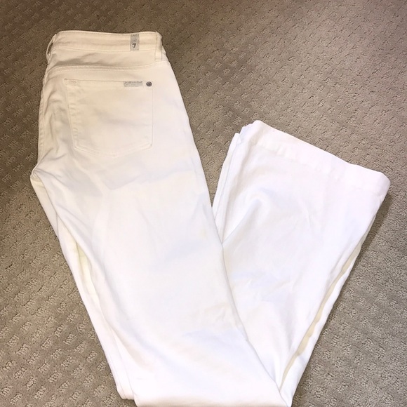White bootcut 7 FAM jeans - Picture 1 of 3